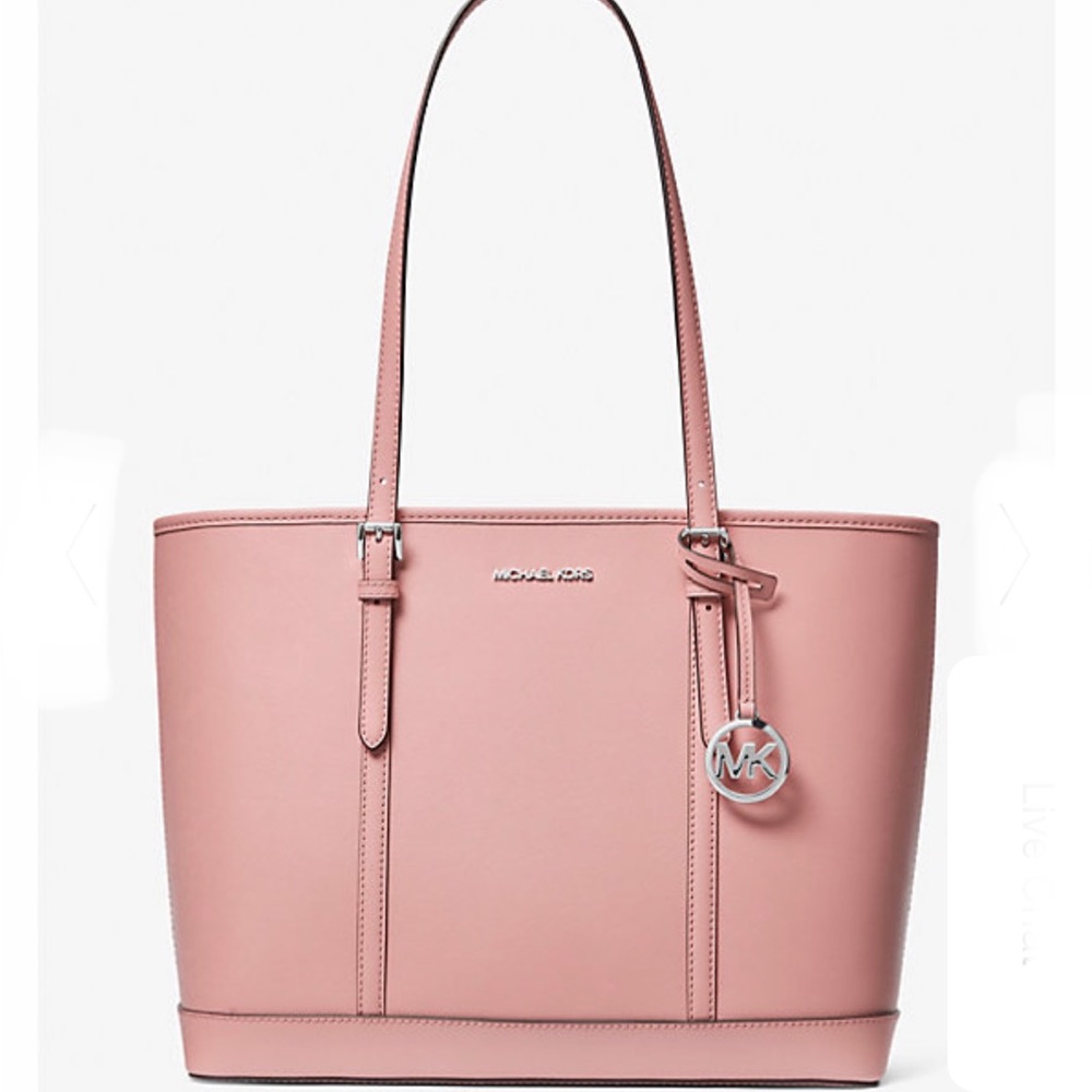 MICHAEL KORS POWDER BLUSH COLOR 
Jet Set Travel Large Logo Tote Bag - Picture 14 of 15